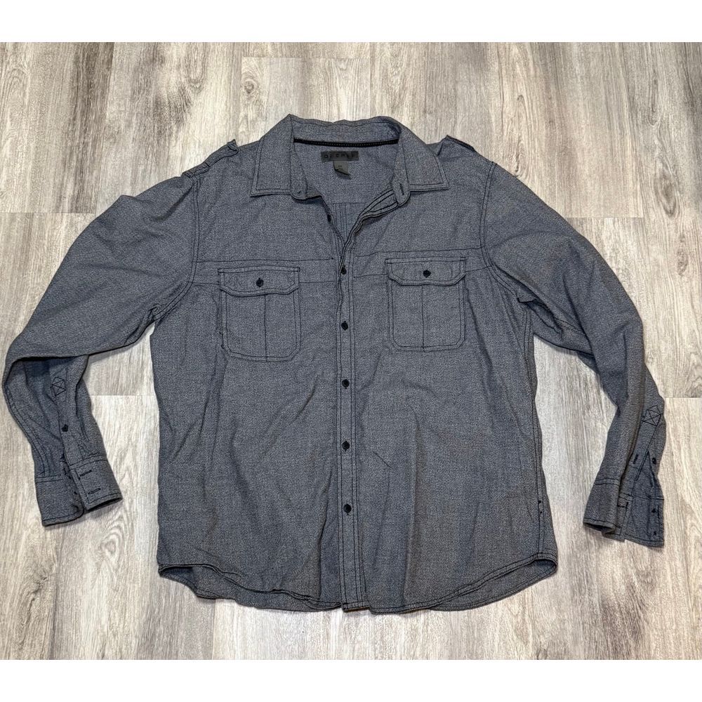 Decree‎ men's XXL charcoal gray handsome bottom down long sleeve